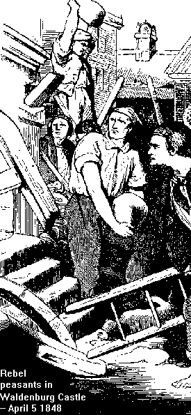 rebel peasants in Waldenburg Castle, April 5 1848