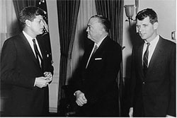 With J. Edgar Hoover and Robert Kennedy